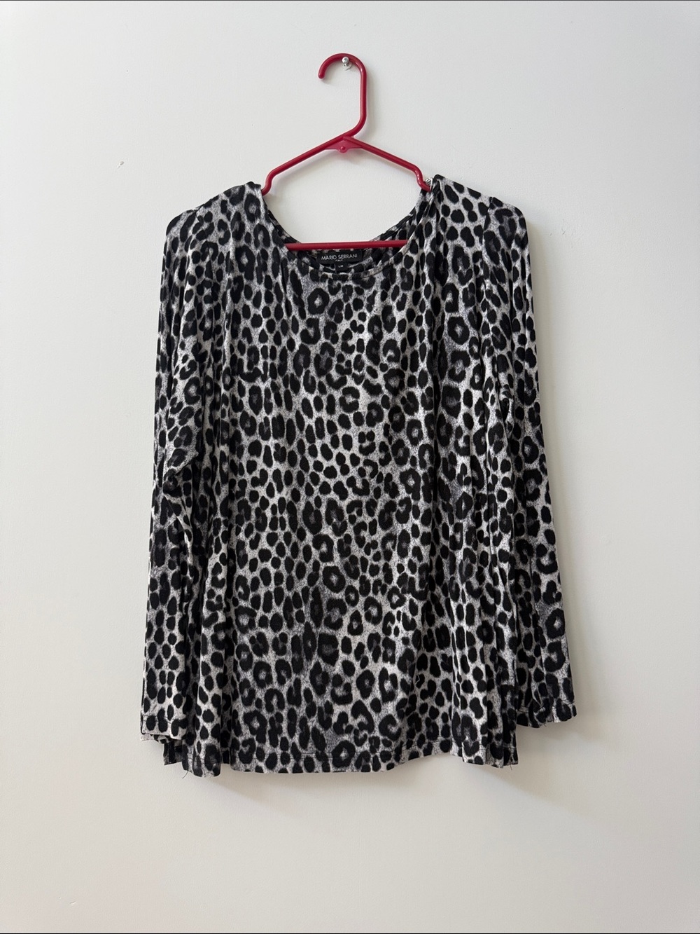 Mario Serrani Black & White Leopard Print Top